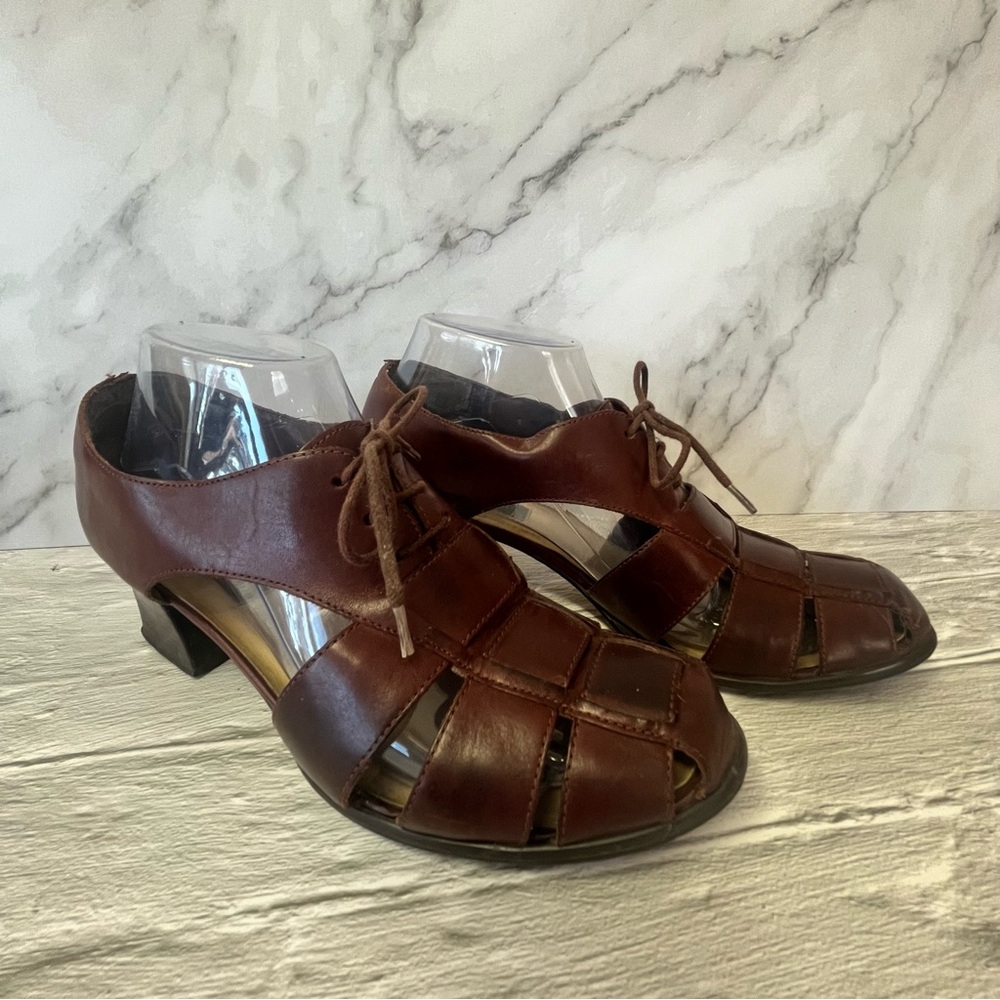 Vision Comfort Burgundy Fisherman Heeled Sandals